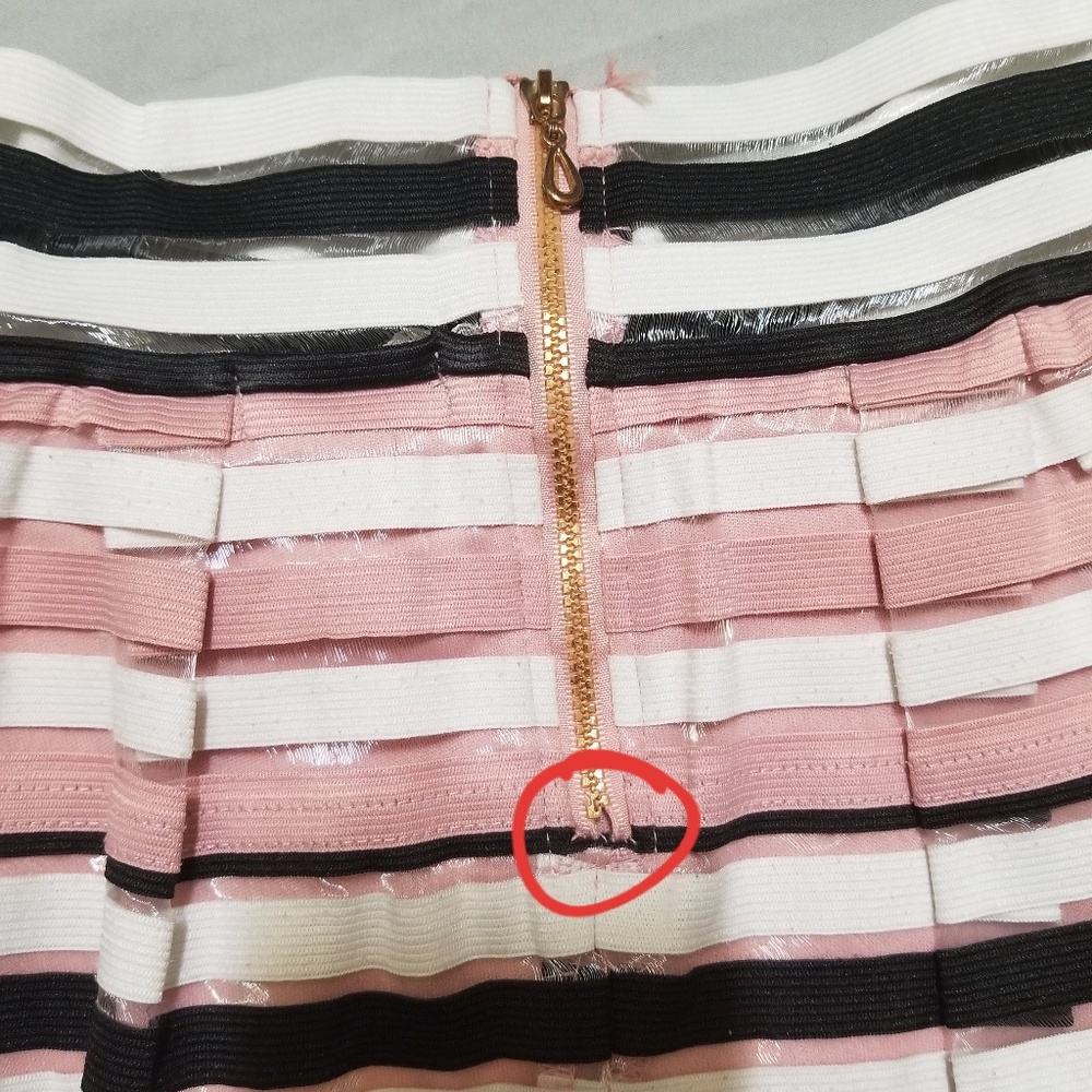 **CLEARANCE** Black, White, and Pink Pleated Skirt - Picture 7 of 8